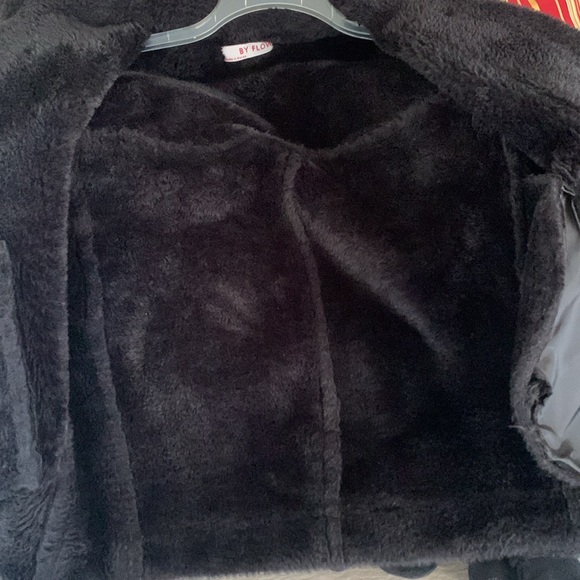By Flow Black Belted Faux Suede & Fur Jackets - Picture 13 of 15